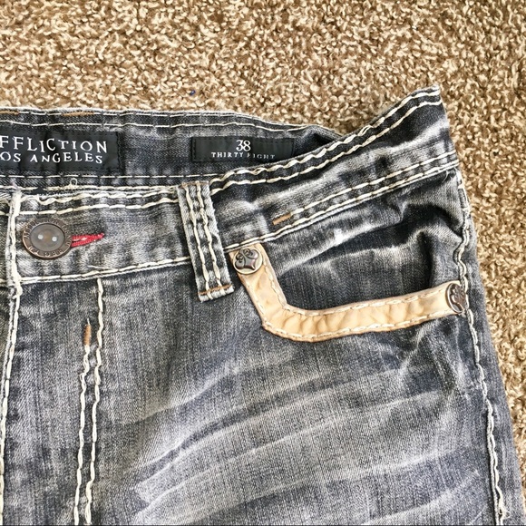 Affliction Cooper Rel. Boot Thirty Flight Jeans 38 - Picture 8 of 8